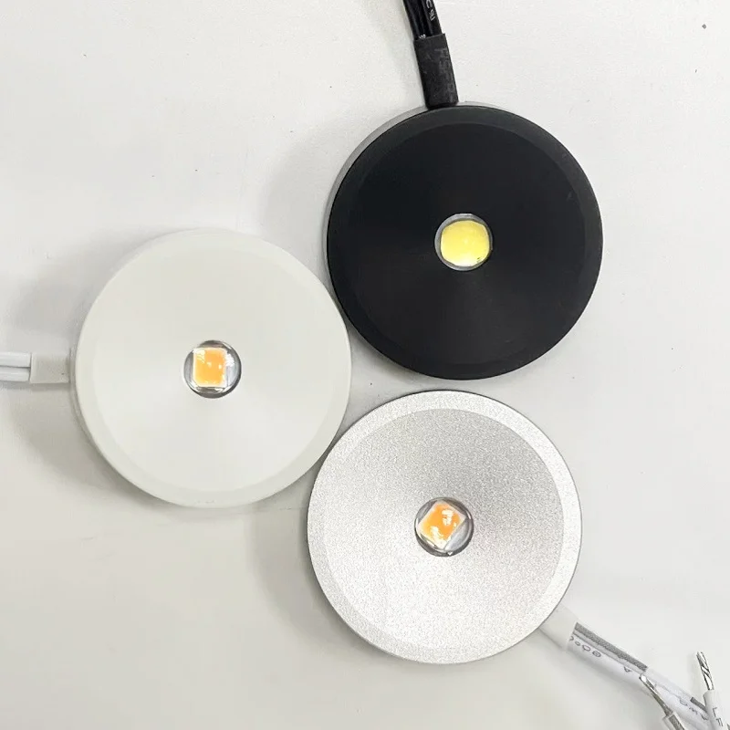etrnLED Led Spotlight Mini Dimmable 12V 1W Ultra Thin Surface Mounted Round Ceiling Focos Indoor Home Cabinet Small Spot Light 3