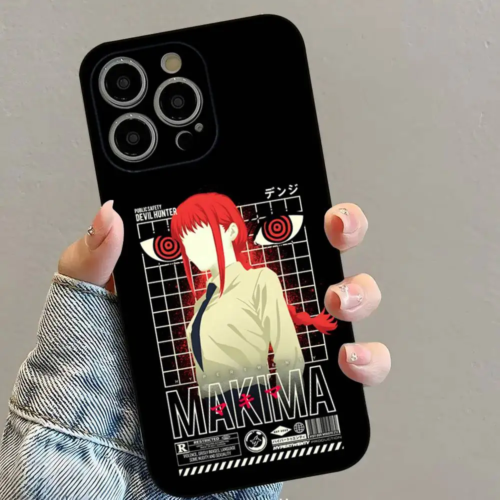 M-Makima Chainsaw Man Matte Silicone Soft Phone Case - Stylish and Durable Protection