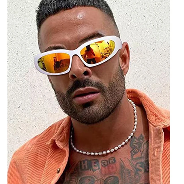 Punk Sports Sunglasses Men Brand Designer Oval Sun Glasses For Man Women Reed Mirror Lens UV400 Goggles Shades Fashion Eyewear