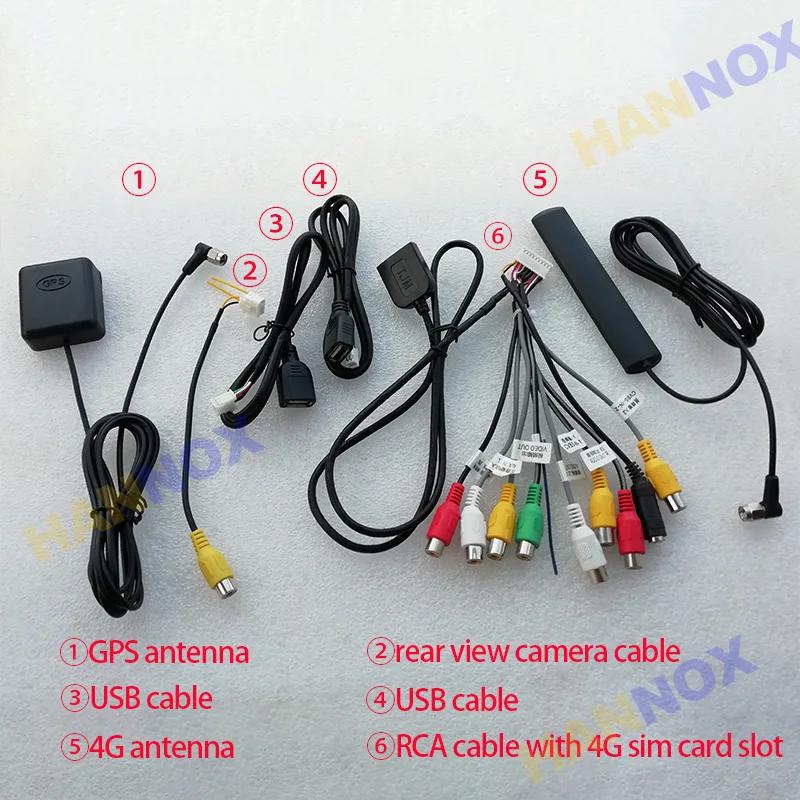 HANNOX Car Radio CD DVD Stereo Audio Player Universal RCA AV Car Line Out Adapter Multi-functional Output Cable 3G 4G SIM Slot
