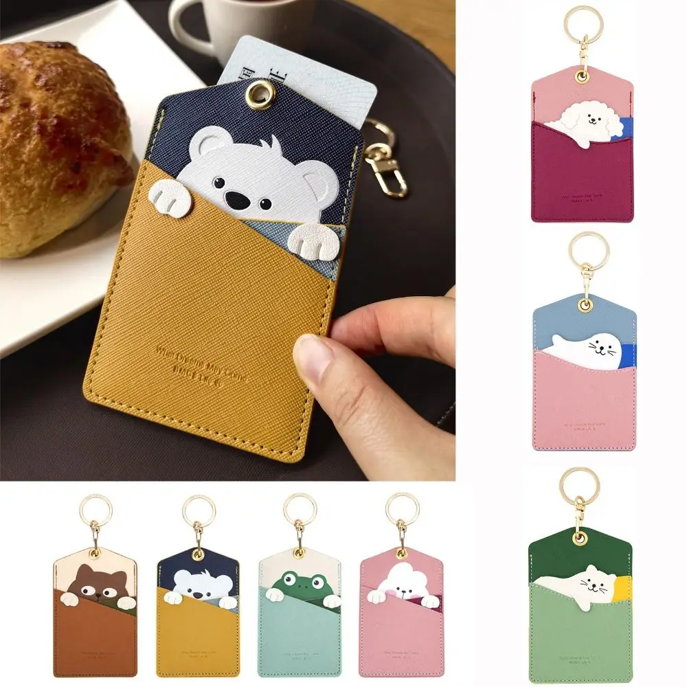 

Cute Keychain ID Protection Cover Keyring Work Card Animal Card Holder Credit Card Case Package Key Holders