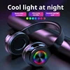 RGB Headsets Headphones Blutooth Surround Sound Stereo Wireless Earphone USB With MicroPhone Colourful Light PC Laptop Headset 6