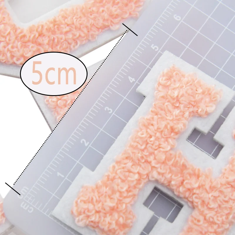 A-Z 5cm Chenille Letter Patches Felt Applique Personalized Phrase Embroidery DIY Craft Clothing Accessories 6 colors chenille sticker patch rhinestone letter patches