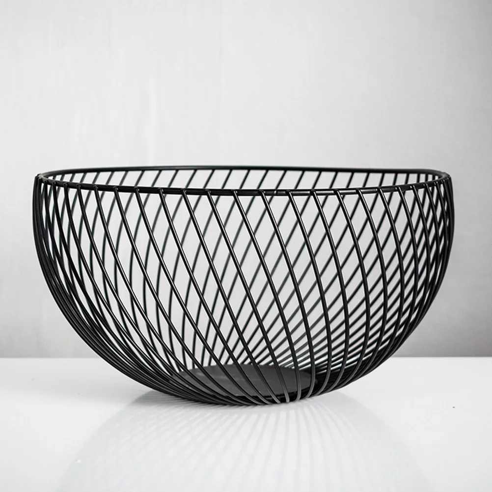 

Wire Basket Storage Eggs Baskets Round Rustic Fruit Bowl Iron Collection Creative