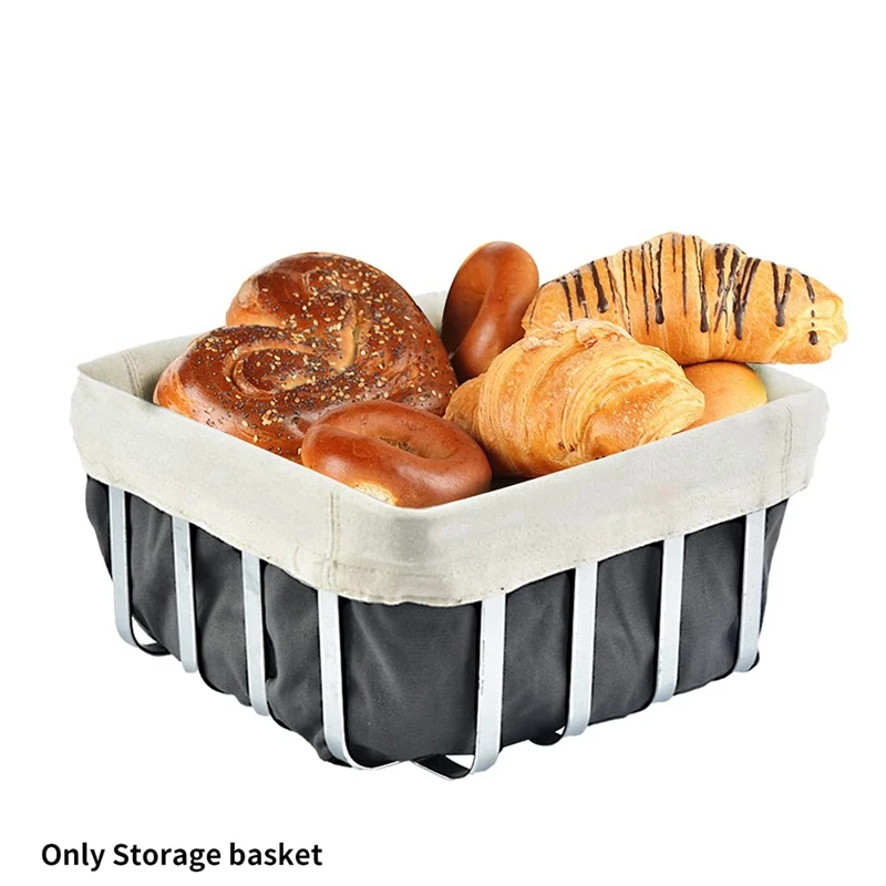Metal Bread Basket, Bread And Fruit Basket, Basket Brunch, Metal Basket With Removable C Durable