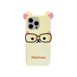 Rilakkuma Bear Silicone Soft Cover Case with Glass Accents - 6Plus or 6s Plus (YGPMQSX - Yellow)
