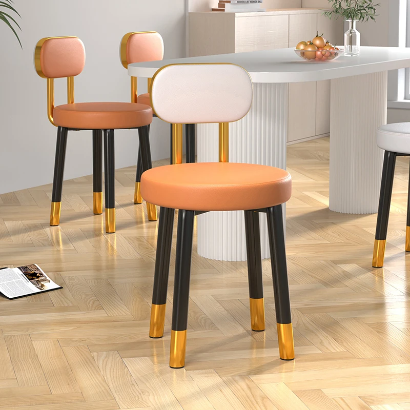 

Metal Small Modern Chairs Dining Green Design Leather Balcony Bedroom Soft Chairs Cafe Bar Backrest Leisure Sillas Furniture
