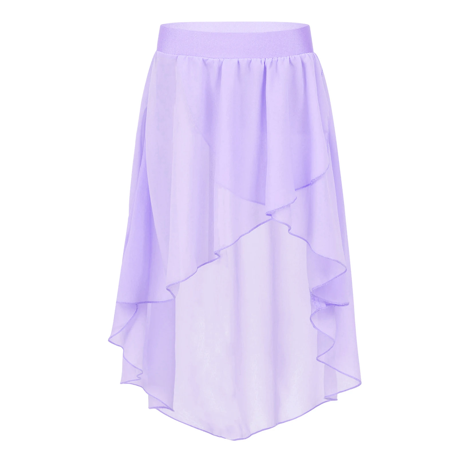 

Kid Girls High-Low Chiffon Ballet Dance Skirt Ballroom Latin Jazz Salsa Tango Dancing Skirts Studio Practice Performance Costume