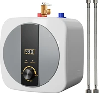 Chauffe-eau électrique de 2,5 gallons, 1500W 110V, mini réservoir sous évier, chauffe-eau instantané avec soupape de décharge de pression 1