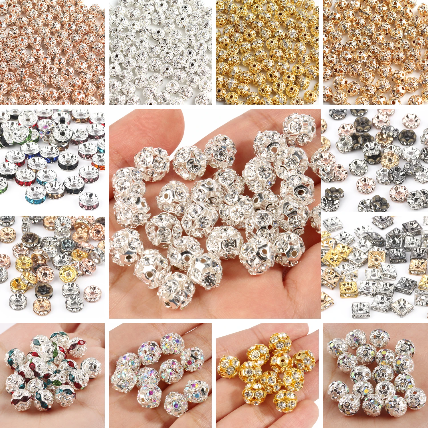 50pcsMulticolorABRhinestoneBallsCrystalLooseSpacerRoundBeadsforJewelryMakingDIYBraceletAccessories6/8mm-AliExpress36