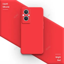 Premium Liquid Silicone Phone Case - Soft Candy Color High-Quality Protective Cover for OPPO Reno8 Lite (Bright Red)