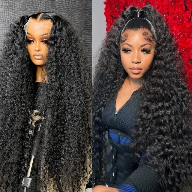 Vague profonde 13x6 HD dentelle frontale perruque bouclés perruques de cheveux humains 30 40 pouces vague d'eau dentelle avant perruque 250% 300% cheveux complets dentelle perruques vente 1