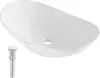 Oval Vessel Sink with Sink Drain, 23.3" x 14.2" Bathroom Vessel Sink Bowl Countertop, Ceramic Bathroom Sinks Above Counter 2