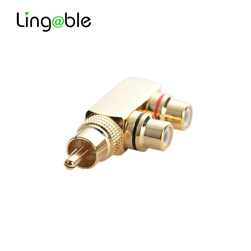 

Lingable RCA Adapter 1 Male to 2 Female F connector Gold Plated AV Audio Splitter Plug Converter Speaker