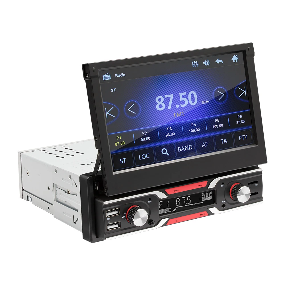 7 Inch Car MP5 AM/FM Radio Retractable Touch Screen MP5 Player B-luetooth Wireless C-arplay A-ndroid Auto Electric Accessary