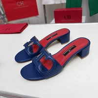 CH Cutout Design Elegant Office Low Heeled Women's Sandals Minimalist Style Crystal Women's Home Slippers - Image 4