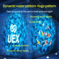 Double pattern water ripple fish projector light advertising logo Outdoor ground atmosphere lighting custom door sign spotlights 2