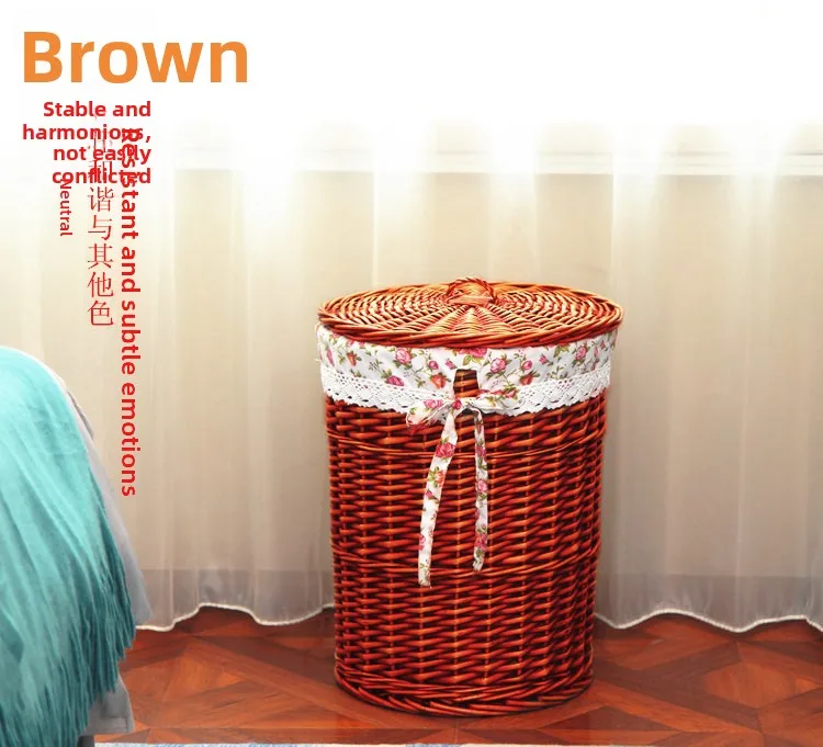 Wier Laundry Basket Dir Clothes Hamper Home Use Clothing Storage Basket Covered Wier Basket for Hot Pot Restaurant