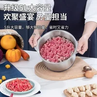 New Household Stainless Steel Multifunctional Food Processor, High-power Electric Complementary Food Machine, 5L Large Capacity 2