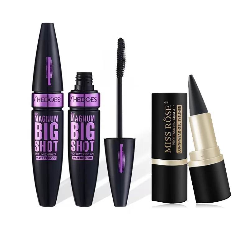 Dense eye black eyeliner combination waterproof sweat proof non smudging durable makeup fixing eyelash eyeliner