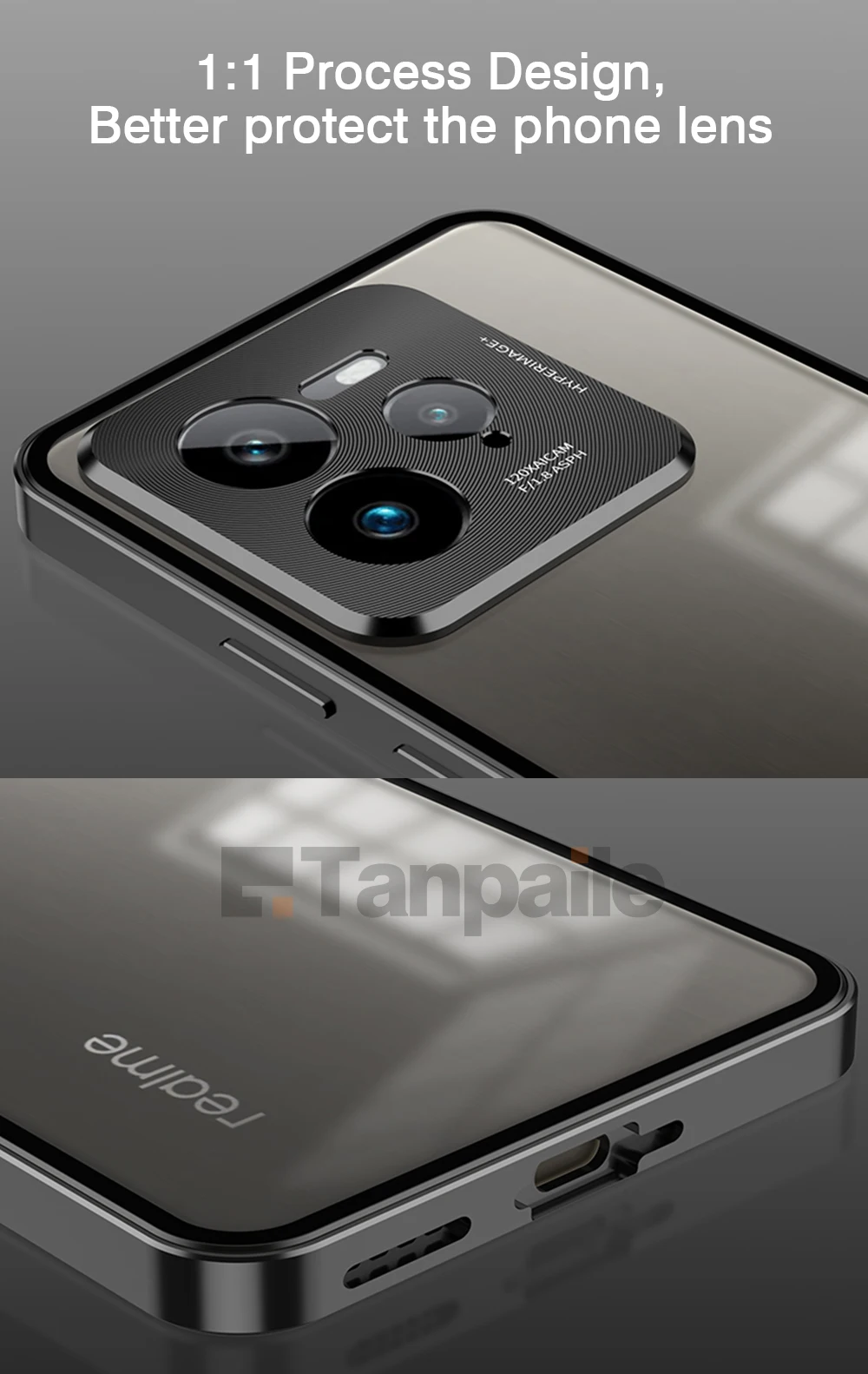 Premium Aluminum Metal Bumper Case with Tempered Glass Protector