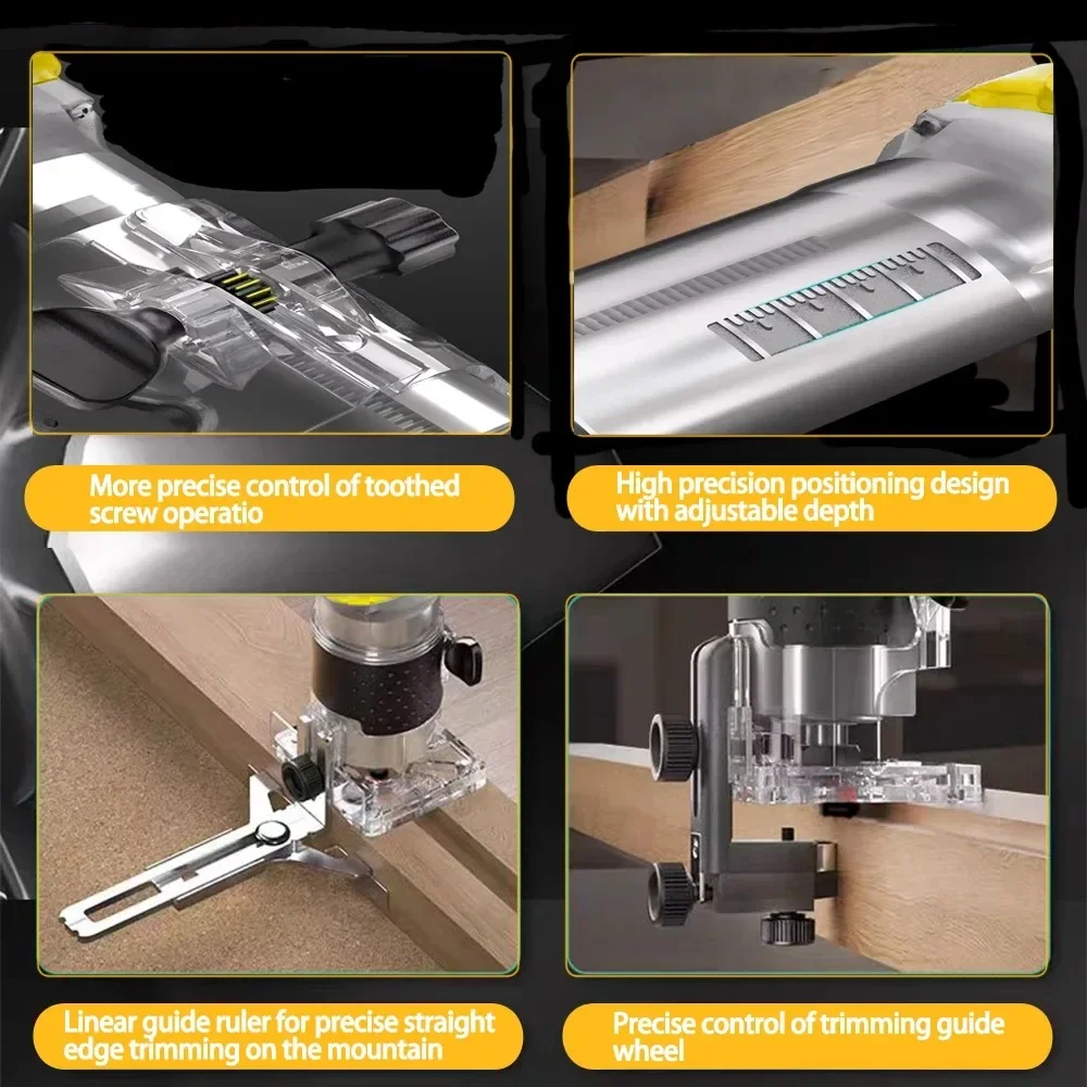 Wood Router Brushless Electric Trimmer Woodworking Machine for Dewalt 18V Battery