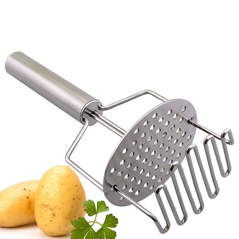 

Stainless Steel Wave Shape Potato Masher Crusher Manual Double Layer Vegetable Fruit Press Mud Maker Kitchen Tool Accessories