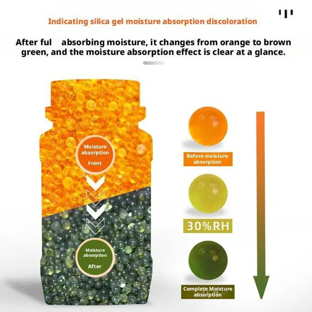 18OZ Waterproof Reusable Silica Gel Beads Bottles Moisture Absorber Electronic Product Desiccant Dehumidifie Blue/orange