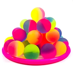 10PCS Children Colored Boy Bouncing Ball Rubber Kids Sport Games Elastic Jumping Balls 25mm Bicolor Elastic Ball Toy