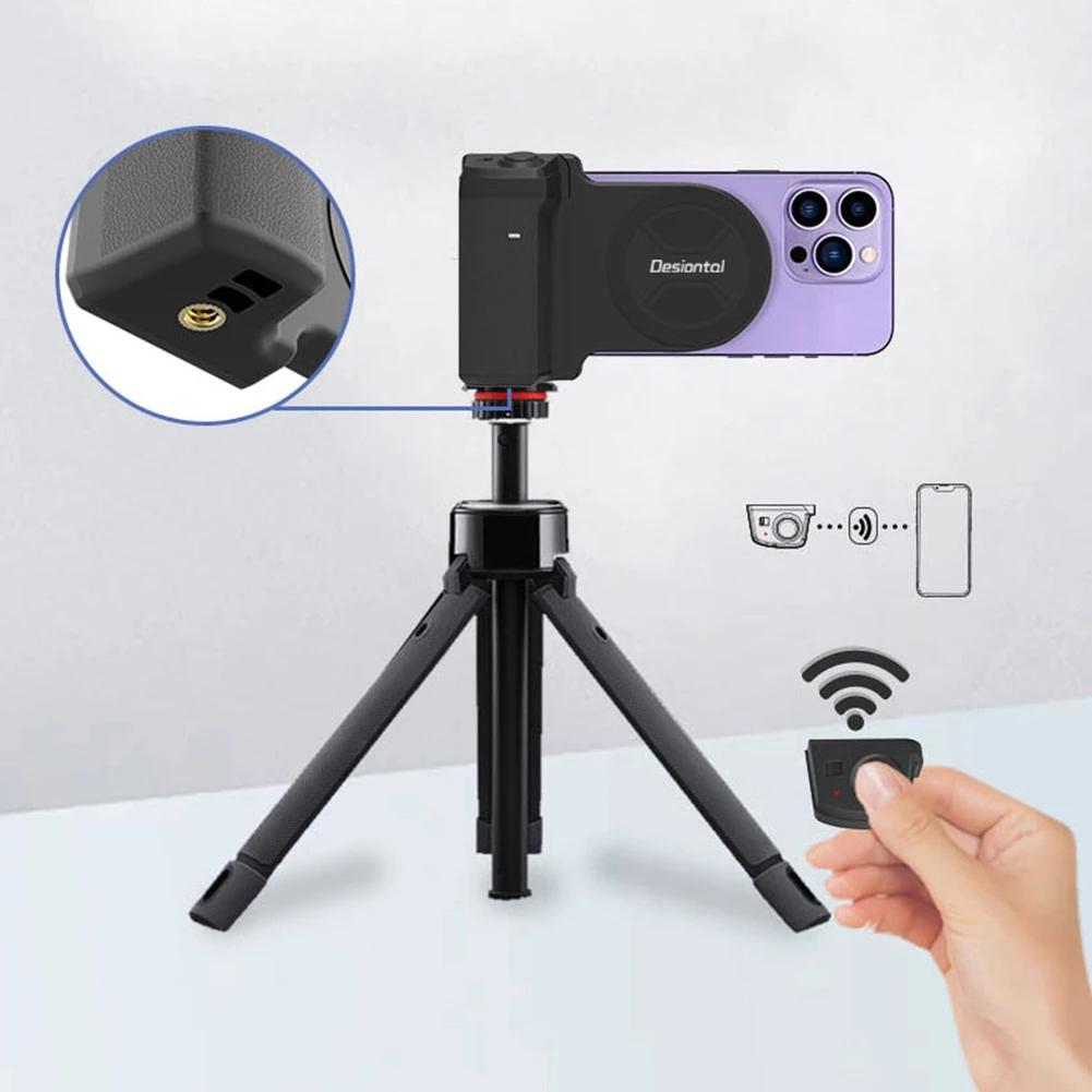 Magnetic Selfie Phone Tripod Mount Anti-shake Bluetooth-Compatible Selfie Stablizer Camera Handle for iPhone All Phones Shooting