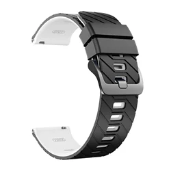 22mm Silicone Breathable Sports Watch Strap - COROS PACE 4 (Black white - X)