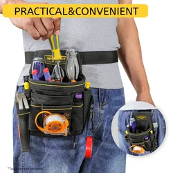 Durable Multifunctional Electrician Tool Waist Bag - Portable Textile Design, No Assembly Needed (Black)