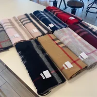Warm Woolen Scarf Double-Sided Plaid Versatile for Air-Conditioned Room Autumn Winter Fashionable Wrap Scarf Neck Warmer