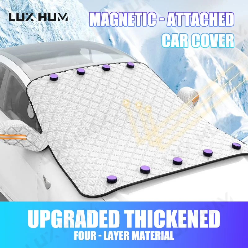Enhanced Car Magnetic Windshield Snow Cover - 5-Layer Waterproof & Windproof Protection