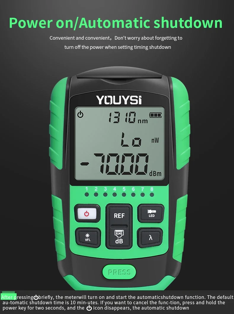 5G-10Wavelength 4 in1 Optical Fiber Power Meter Visual Fault Locator Network Cable Test Optical Fiber Tester OPM VFL