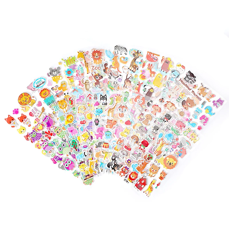 3D Puffy Bubble Stickers Cartoon Princess Cars Animals Waterpoof DIY baby Toys for Children Kids Boy Girl GYH 10 Sheets/Lot Cartoon Stickers 3d Stickers