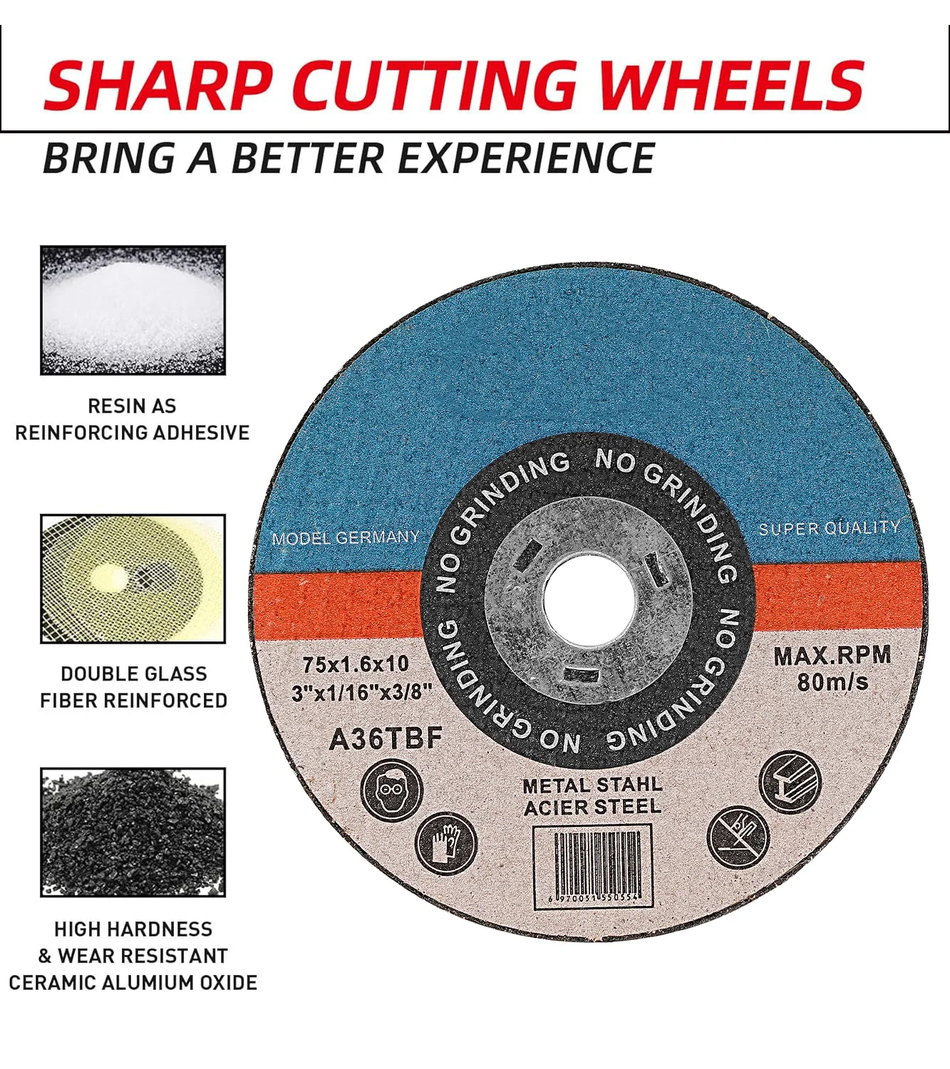 50-5pcs 75mm Cutting Disc Resin Cutting Wheel Diamond Circular Saw Blade 1.6mm Thickness Angle Grinder Wheel for Metal Wood Cutt cutting disc abrasive wheel cutting blade saw blade