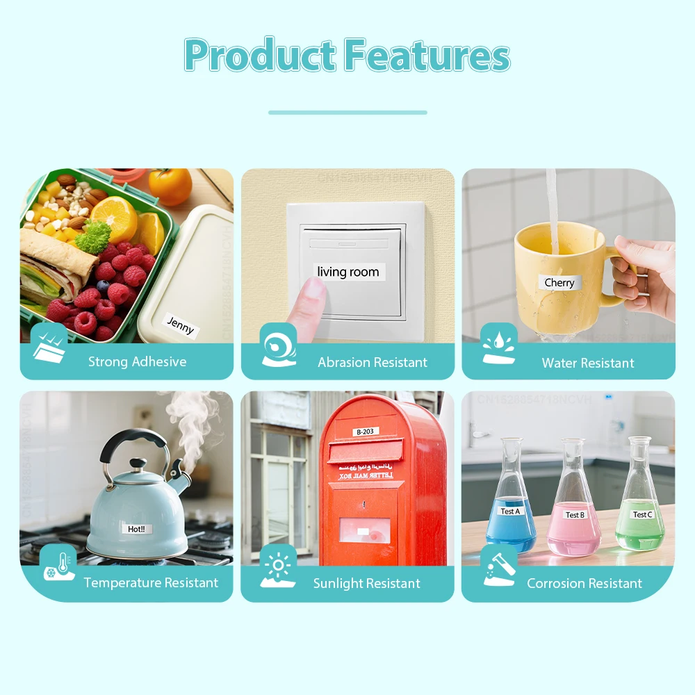 Versatile Laminated Label Tape for Brother P-touch Label Printer