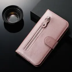 Chic Zipper Pocket Phone Case - Stylish and Functional Design - Redmi 9A (Rose Gold)