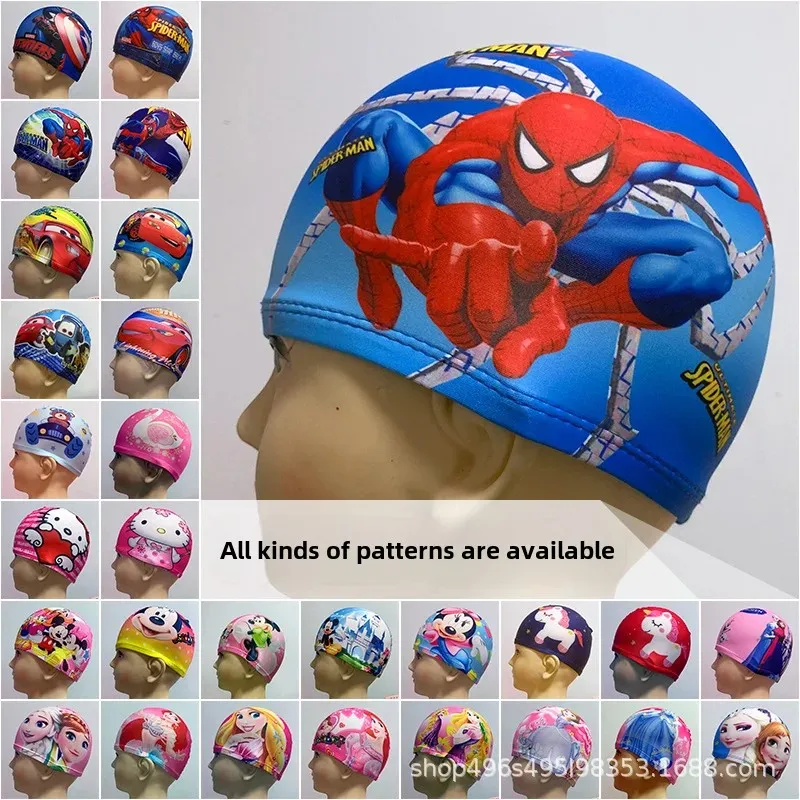 Children's Swimming Cap New Cartoon Baby Comfortable Fabric Cute Swimming Cap Boys' Cloth Hat Quick Dry Breathable Swimming Cap