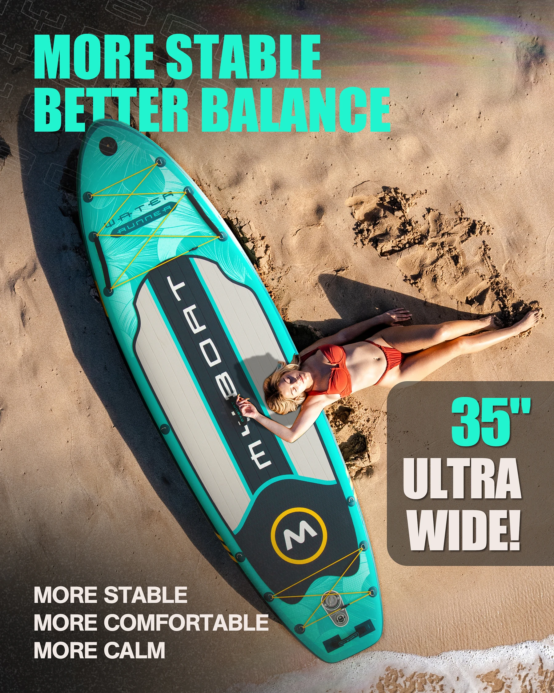 Myboat Stand Up Paddle Board 10\'6\'\'x35\'\'x6\'\' Extra Wide Adult Standing Style Aquatic Fishing With Accessories SUP 2024 New