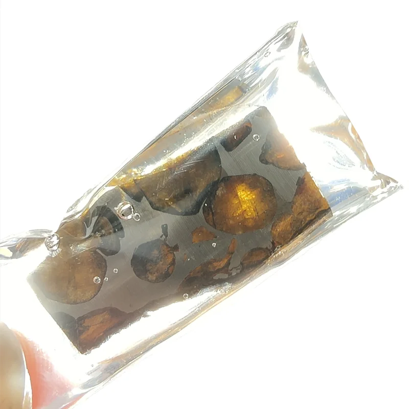 

5.3 grams of olive meteorite slices ornaments natural meteorite material high-quality olive meteorite specimen handicrafts