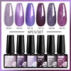Mtssii 6pcs/set Glitter Gel Nail Polish Set Semi-permanent Nail Gel Metallic Gel Nail Polish DIY Nail Art Soak Off Uv Gel Kits 5