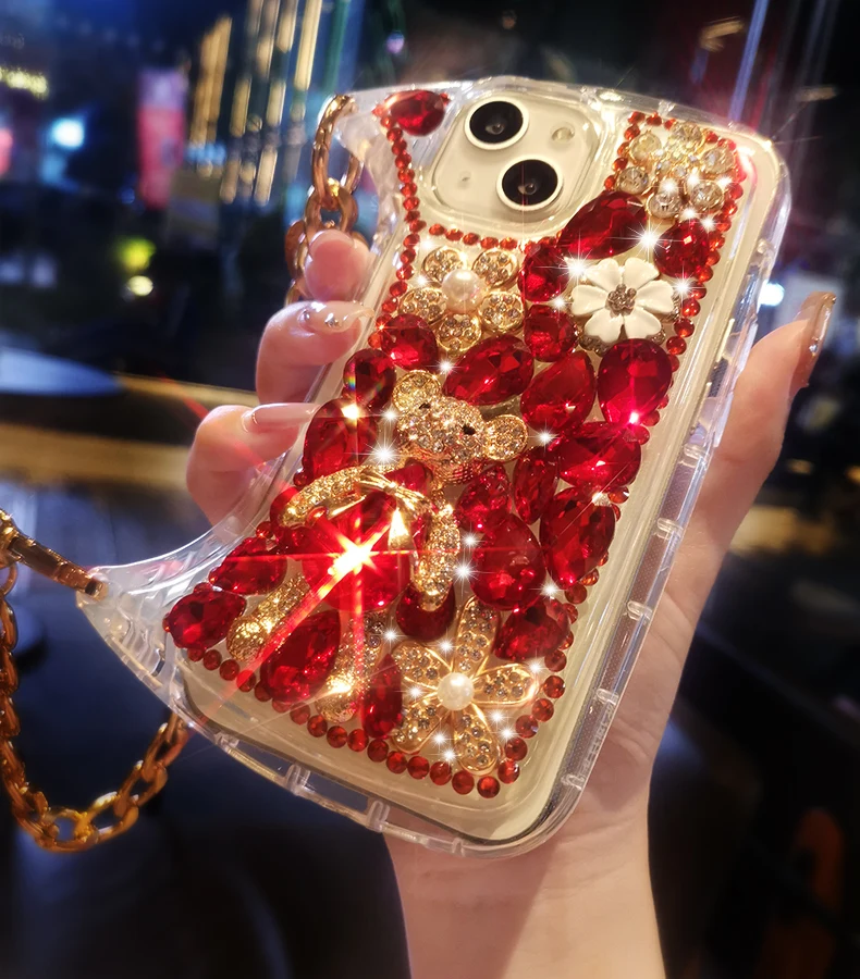 Full Diamond Bear crystal phone case.