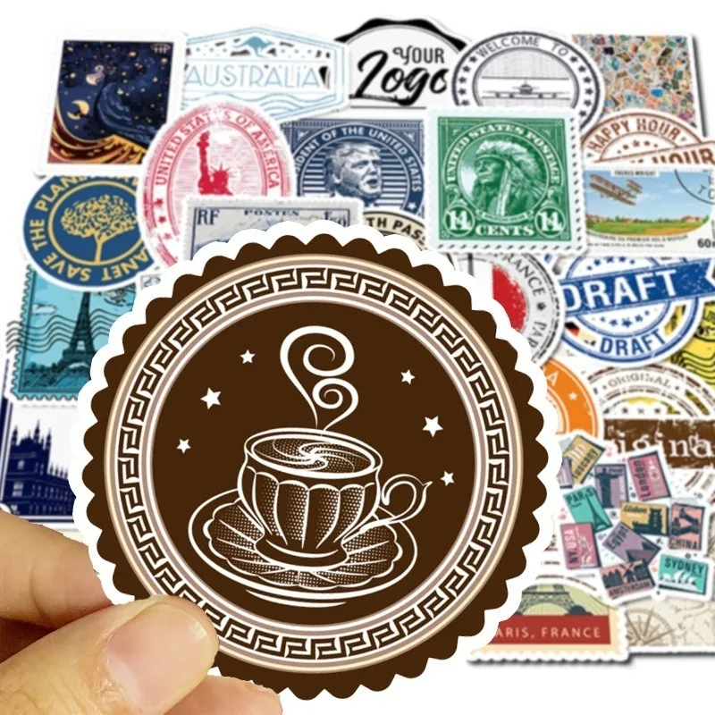 Postage Building Decal Sticker Toys  Retro Travel Stamp Stickers - 50 Pcs  Retro - Aliexpress