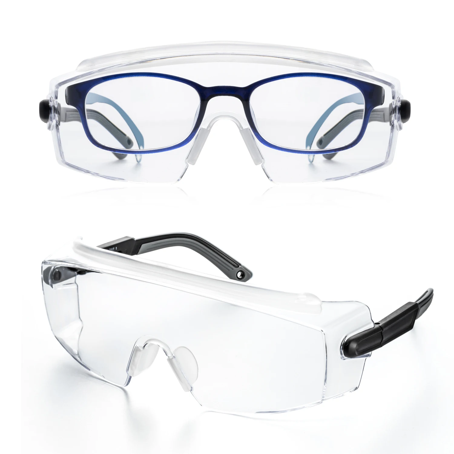Lunettes anti-lumière bleue pour ordinateur sur un bureau, à côté d'un écran d'ordinateur, protection écran PC