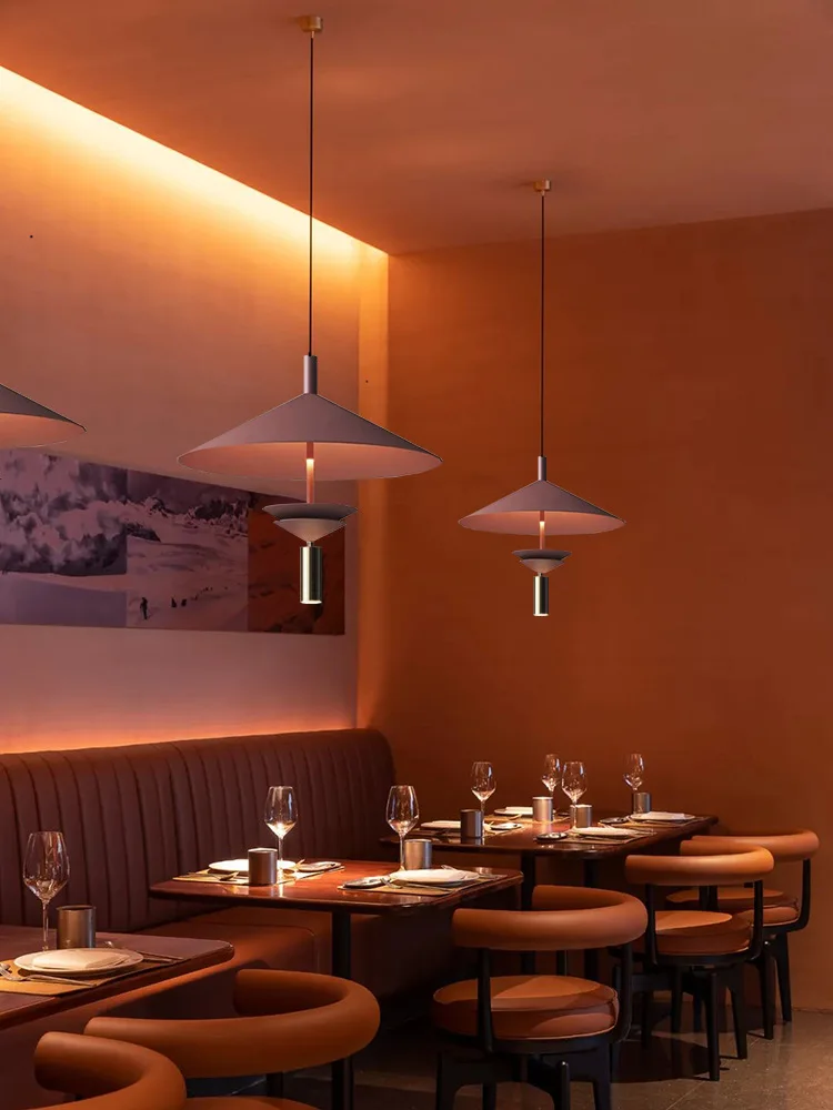 Description Picture 5 of itemFrench Umbrella pendant light dining table red ufo lamp living room resteruant Minimalist led lamp for coffee office shop light