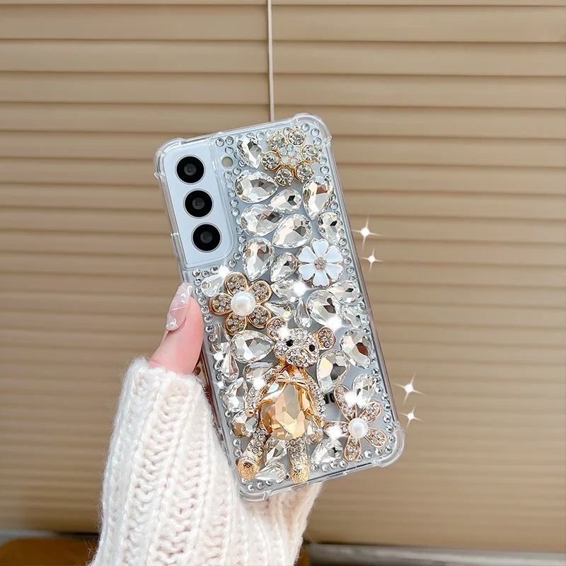 Fashion Bling Crystal Rhinestone Diamond Phone Case Motorola Moto G60 G40 Fusion G100 G200 G20 G30 G71 G51 G41 G9 G8 Edge 30