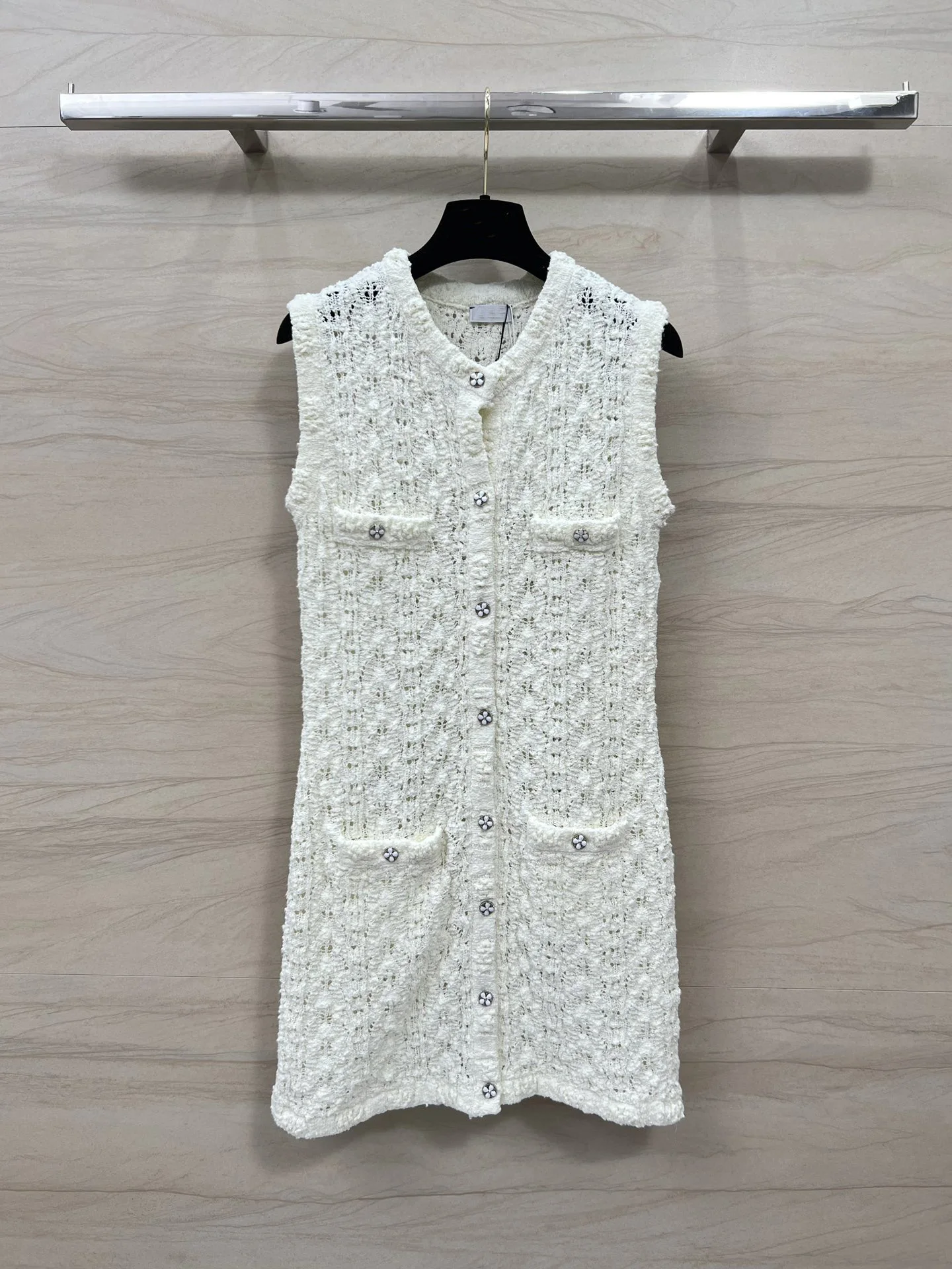 

2024 Women's Clothing Temperament four-pocket yarn vest dress Spring Summer New 311