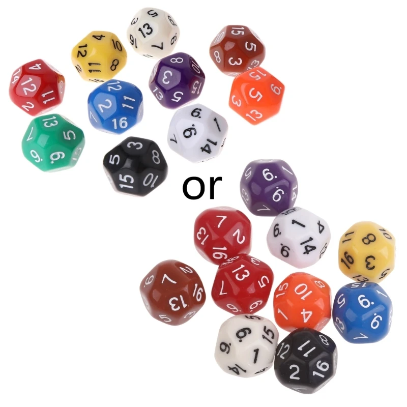 

10шт 16-гранные игральные кости D16 Многогранные кубики для настольных игр
